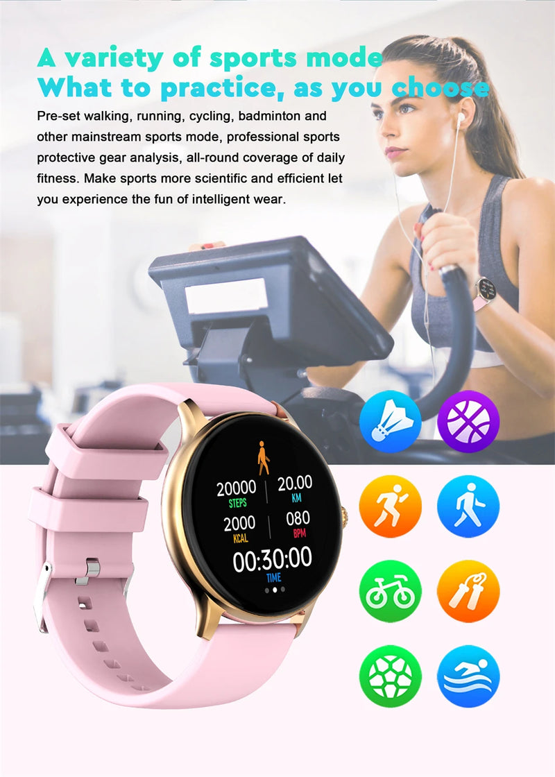 Relógio inteligente LIGE feminino, relógio com previsão do tempo em tempo real, rastreador de atividades, monitor de frequência cardíaca, relógio inteligente esportivo para mulheres e homens