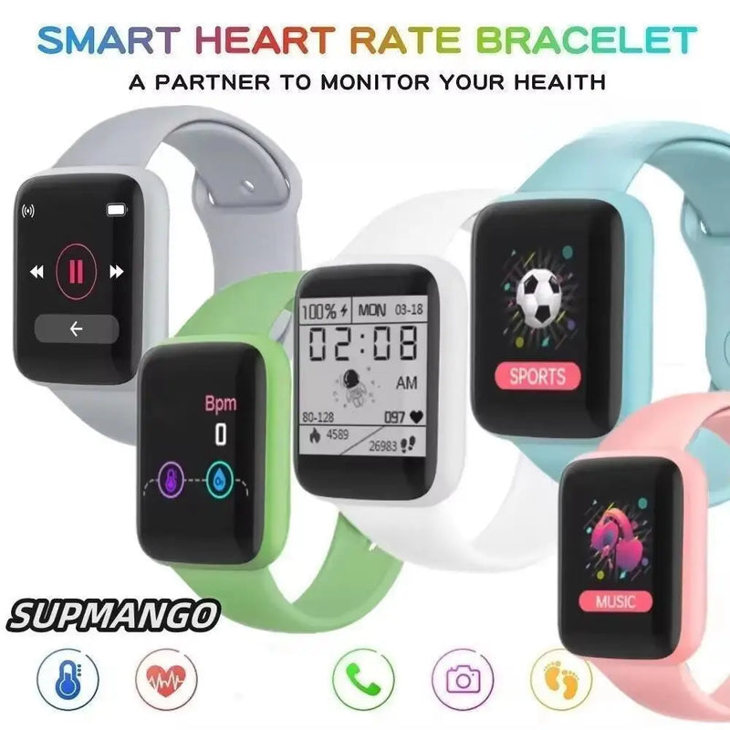 B37 Smart Watches Contagem Homens Mulheres Smartwatch Fitness Pulseira Relógios Esportivos Conectados para IOS Android